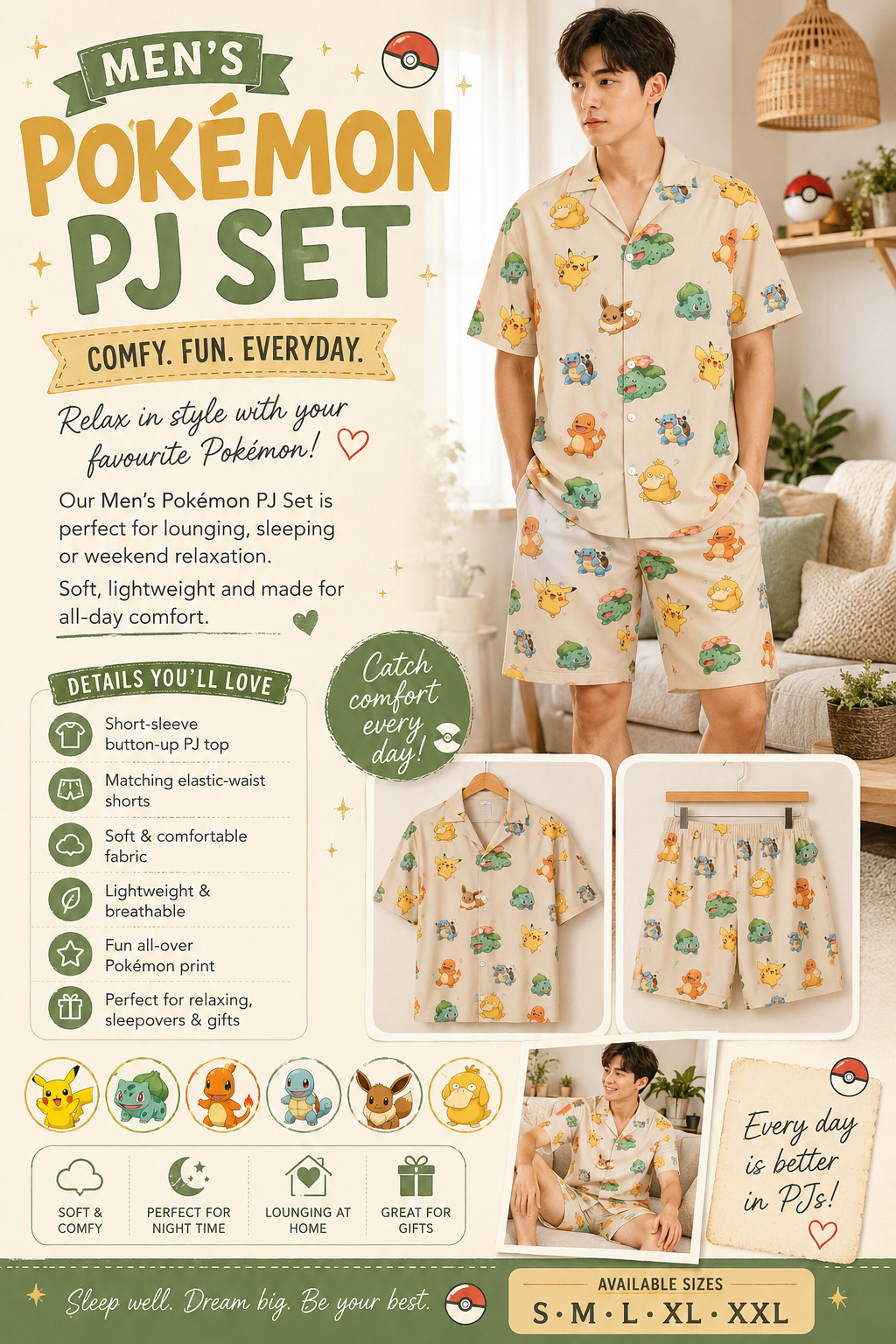 Pokémon Men’s PJ Set