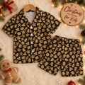 Kids Black Gingerbread Christmas PJ Set