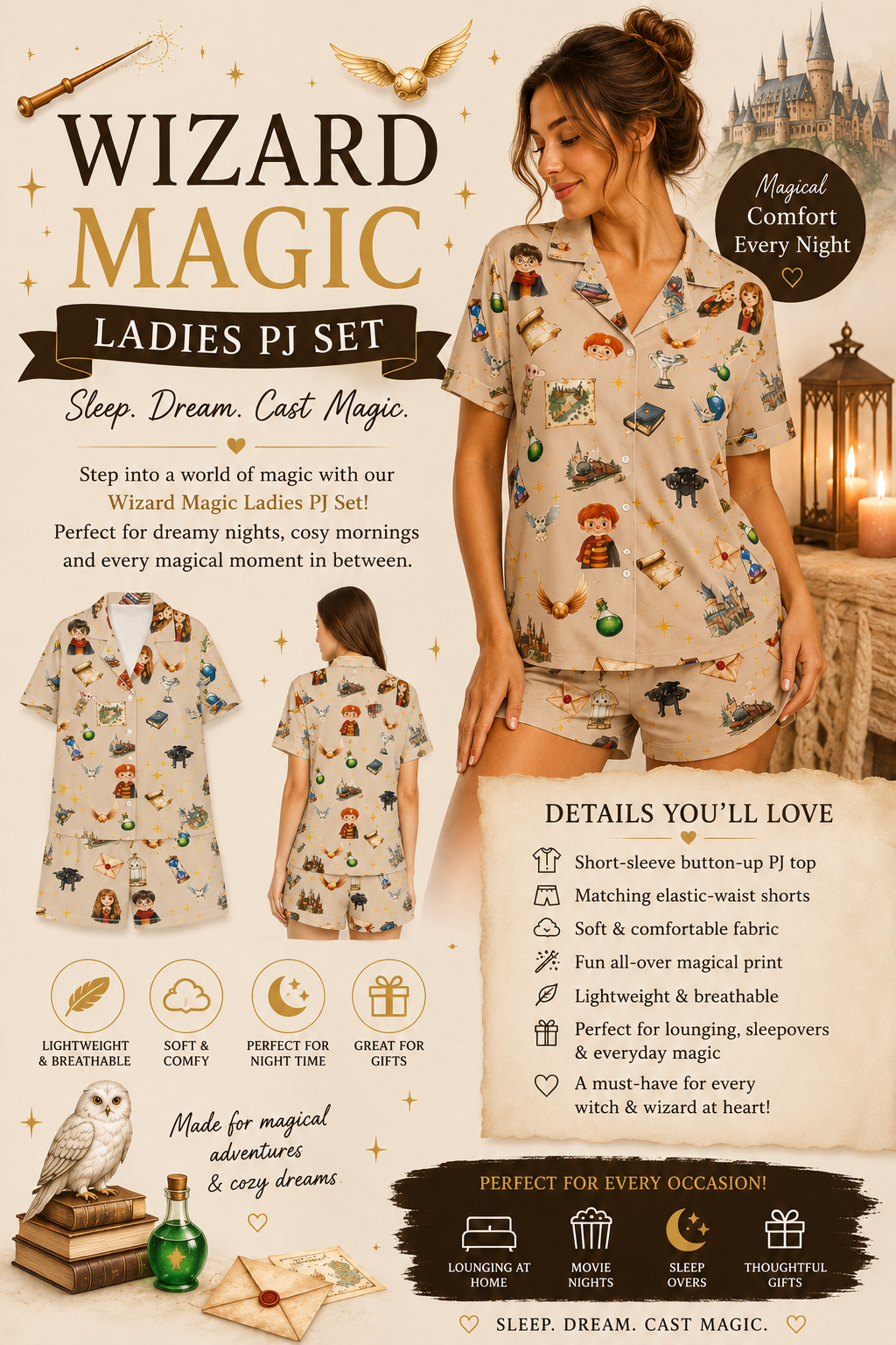 Wizard Magic Ladies PJ Set