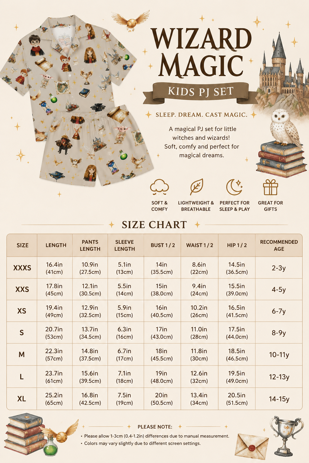 Wizard Magic Kids PJ Set