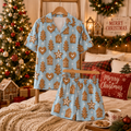 Gingerbread Christmas pajama Set – Blue Mens