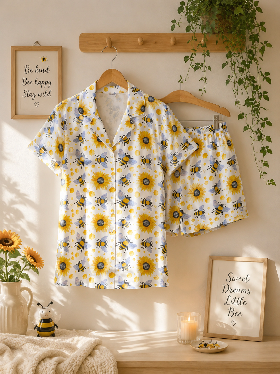 Bee & Sunflower Ladies PJ Set