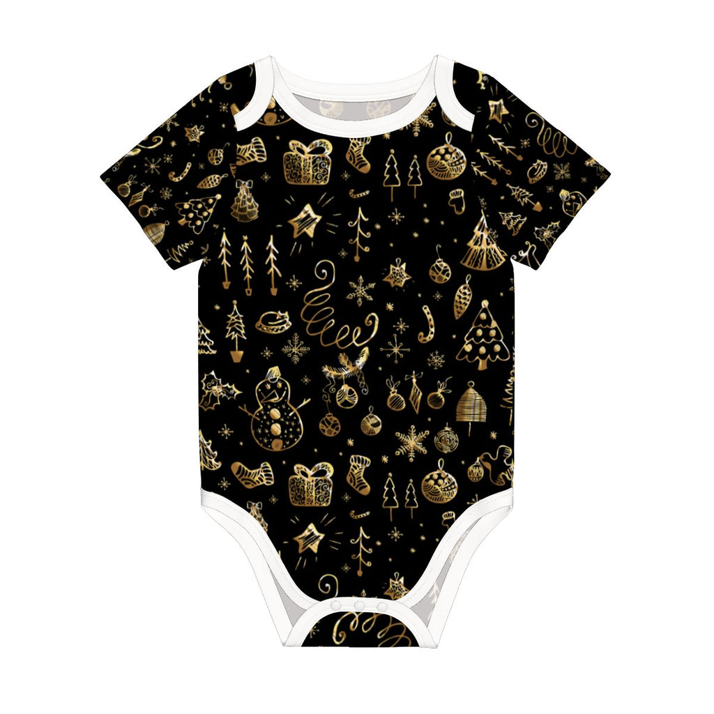 Baby Black & Gold Christmas Bodysuit