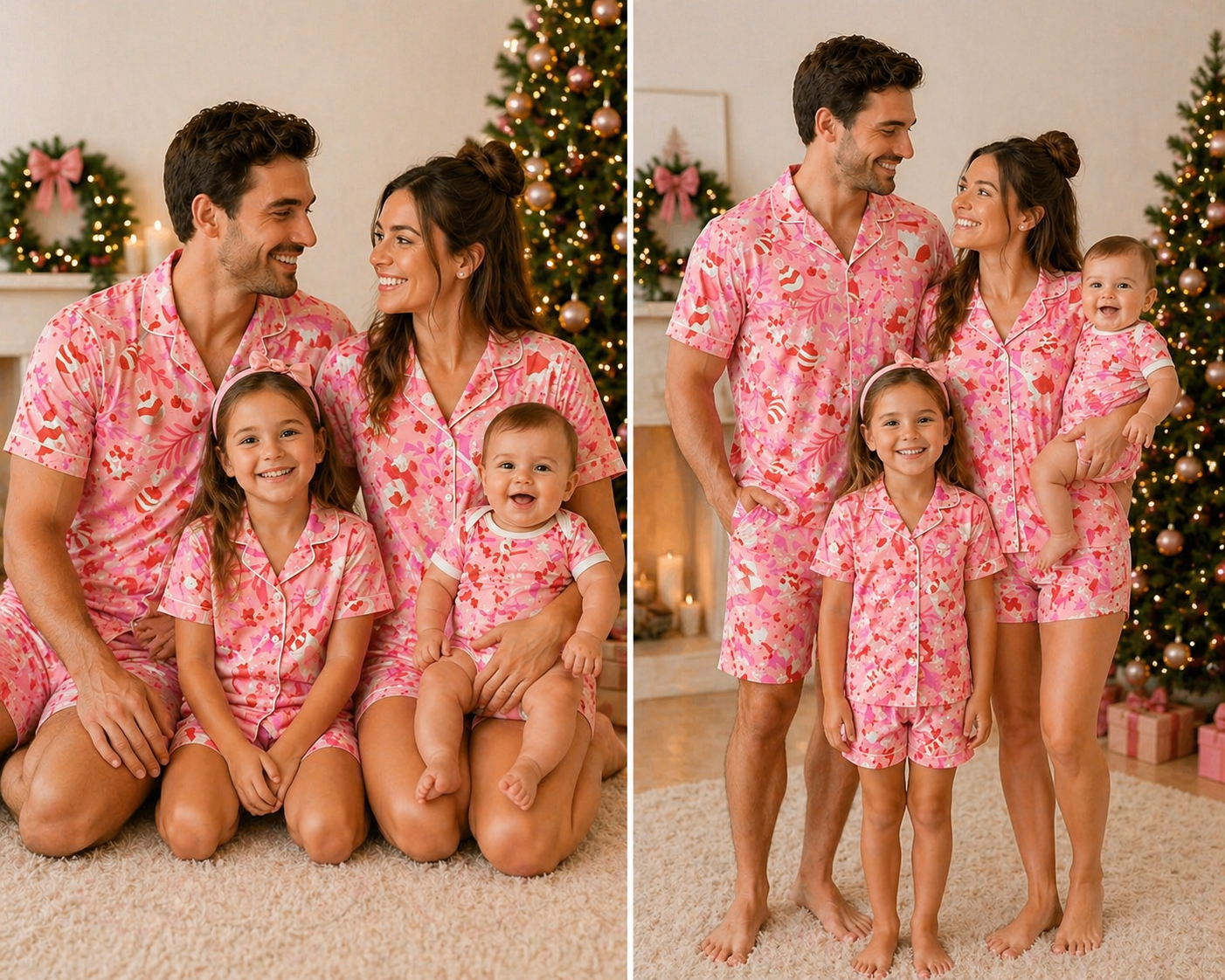 Christmas Pajamas Pink kids
