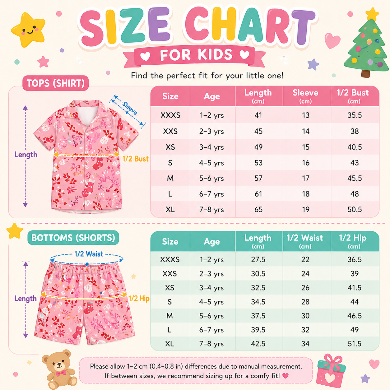Christmas Pajamas Pink kids