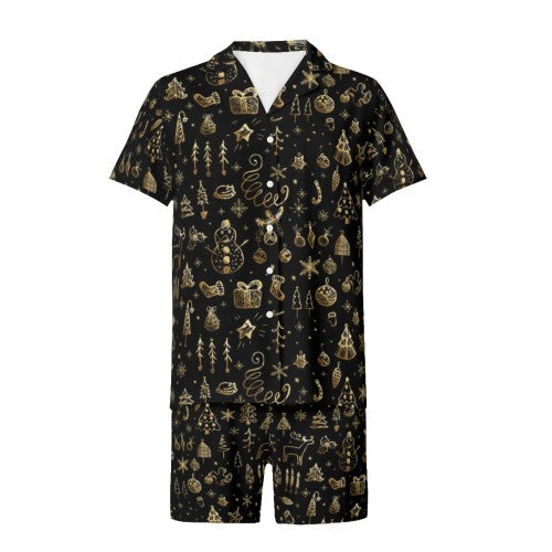 Men’s Black & Gold Christmas PJ Set