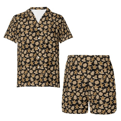 Men’s Black Gingerbread Christmas PJ Set