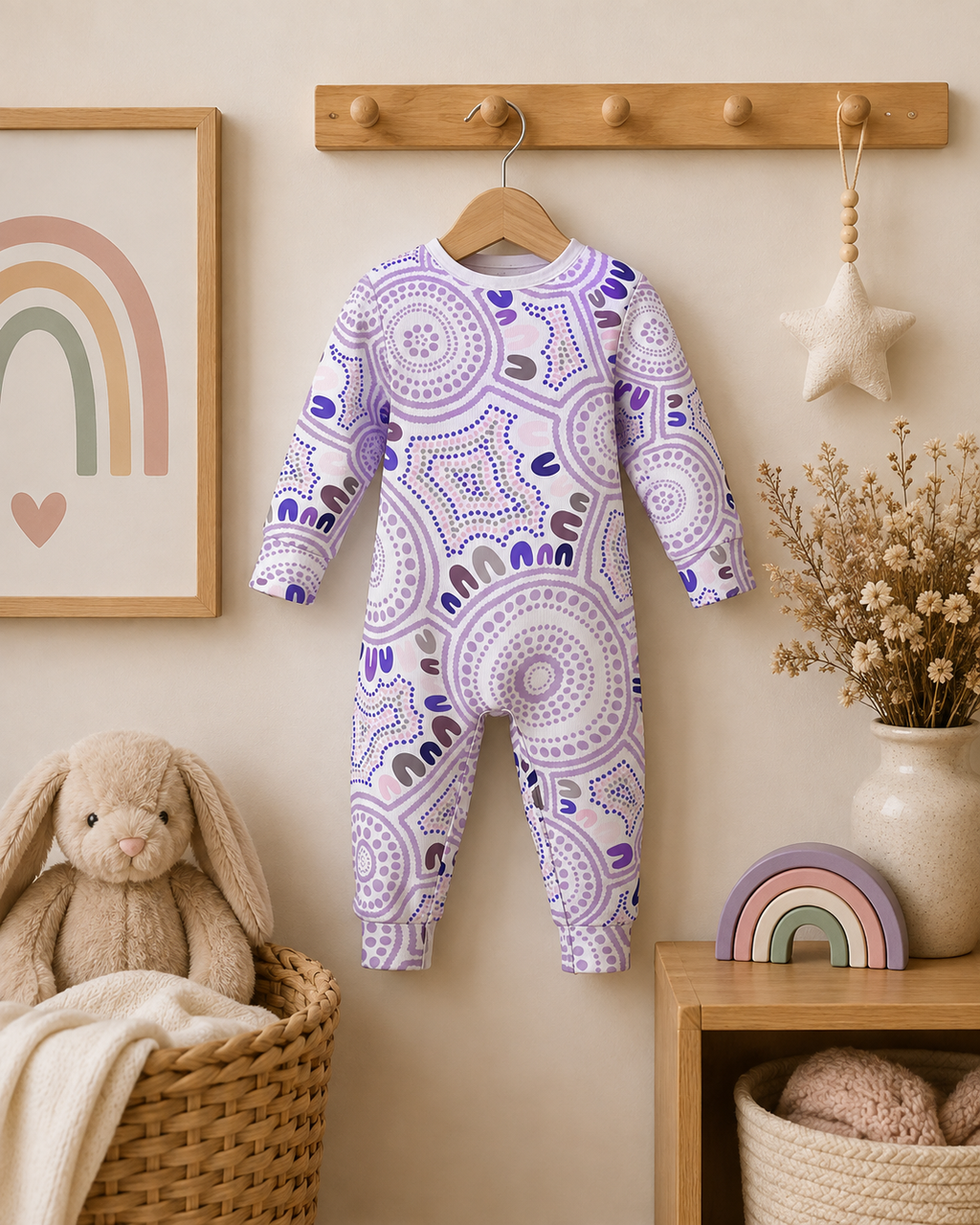 Purple dot baby bodysuits
