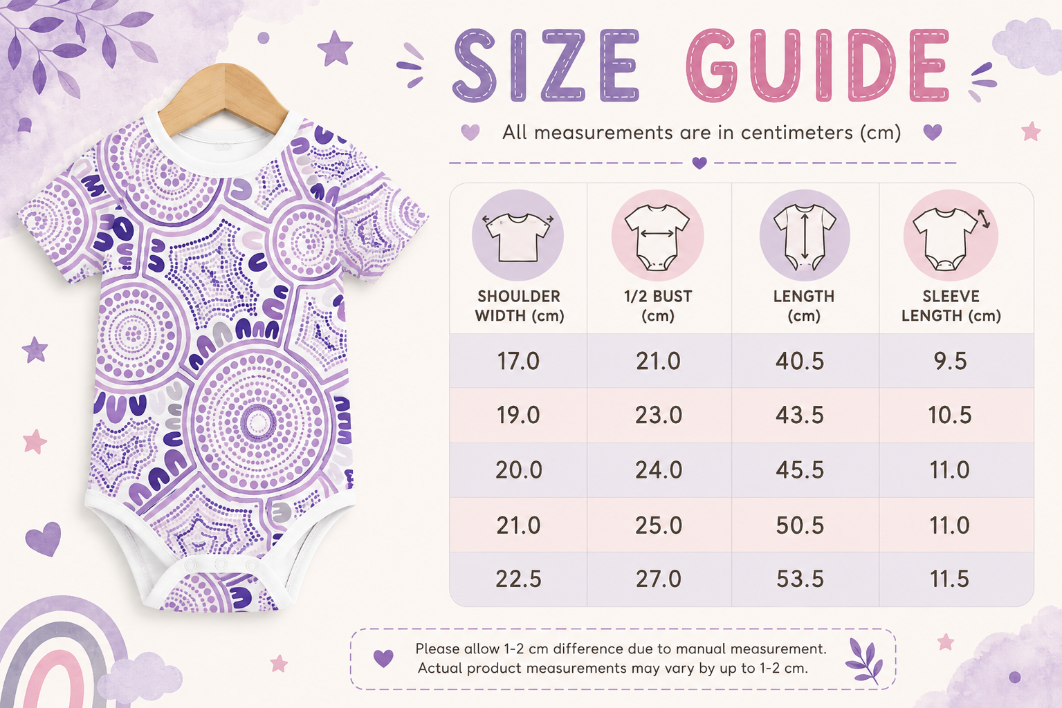 Purple dot baby bodysuits