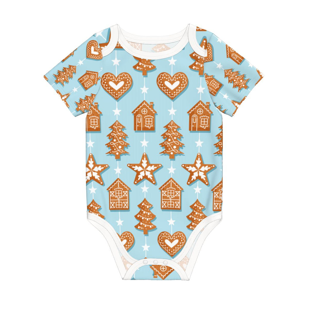 Baby Blue Gingerbread Christmas Bodysuit