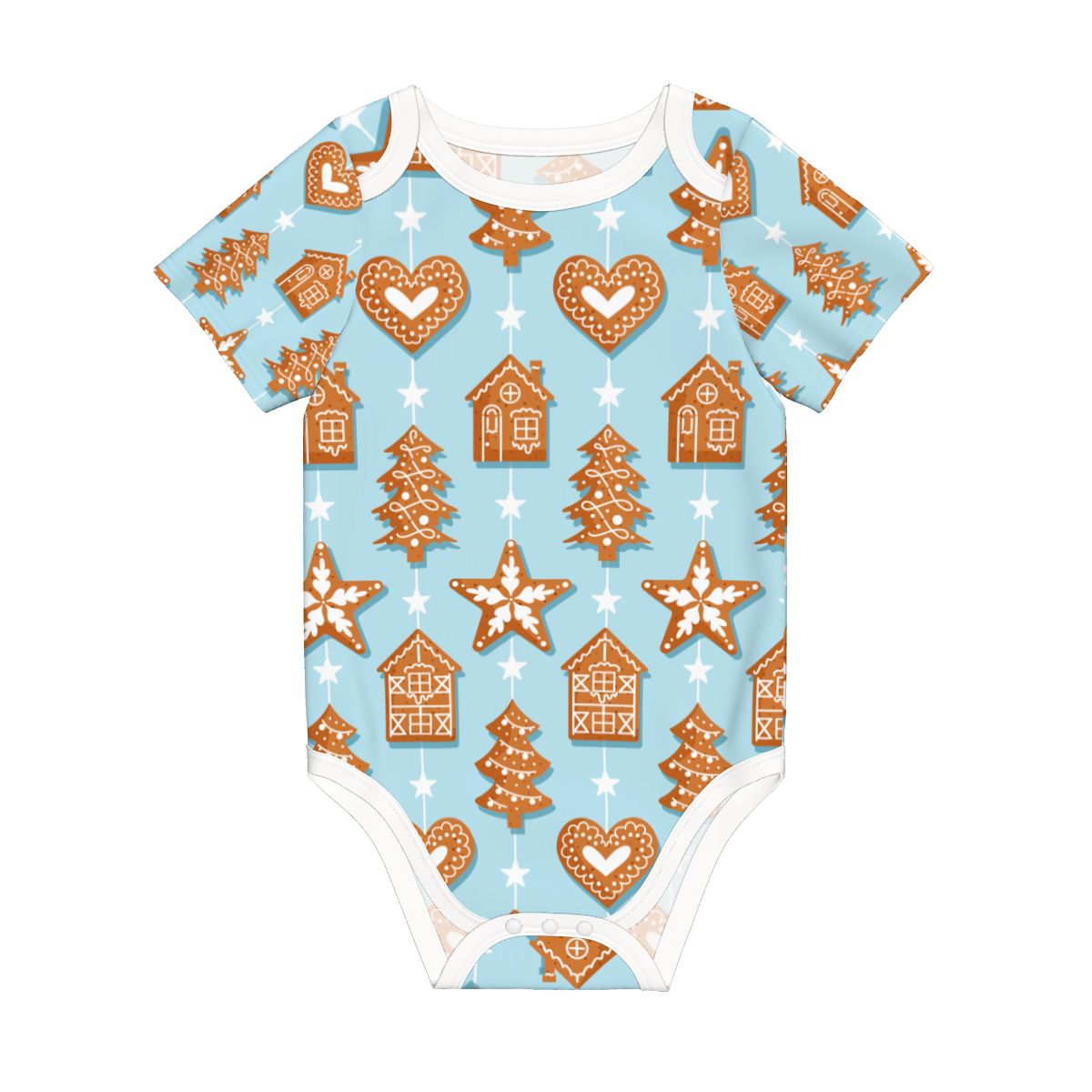 Baby Blue Gingerbread Christmas Bodysuit