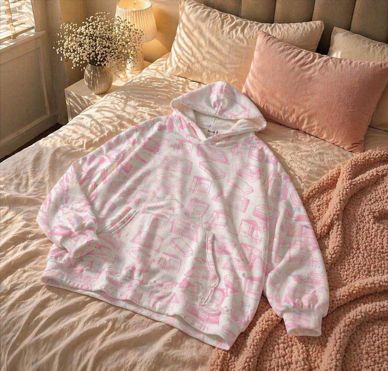 Book Lover Adult hoodie blanket