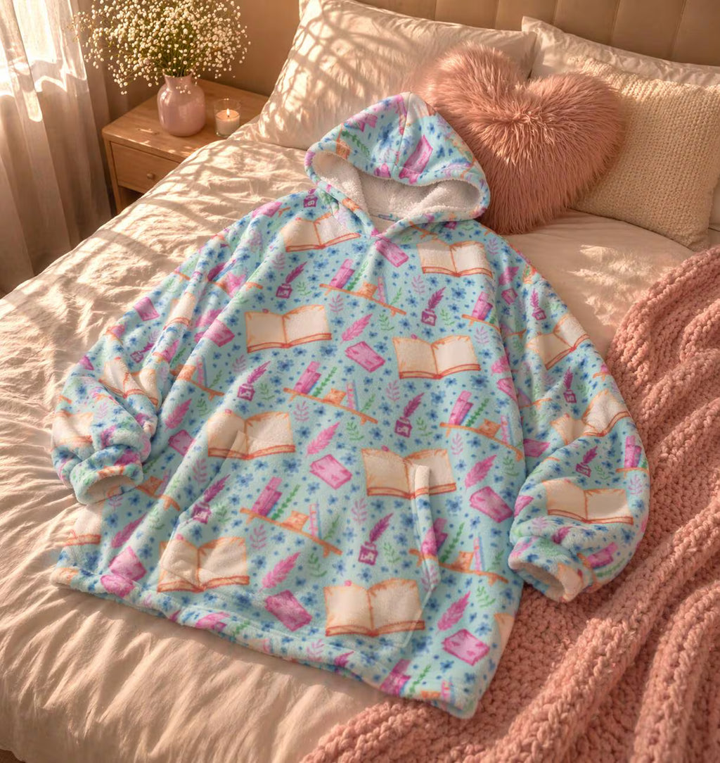 Book Lover Adult hoodie blanket