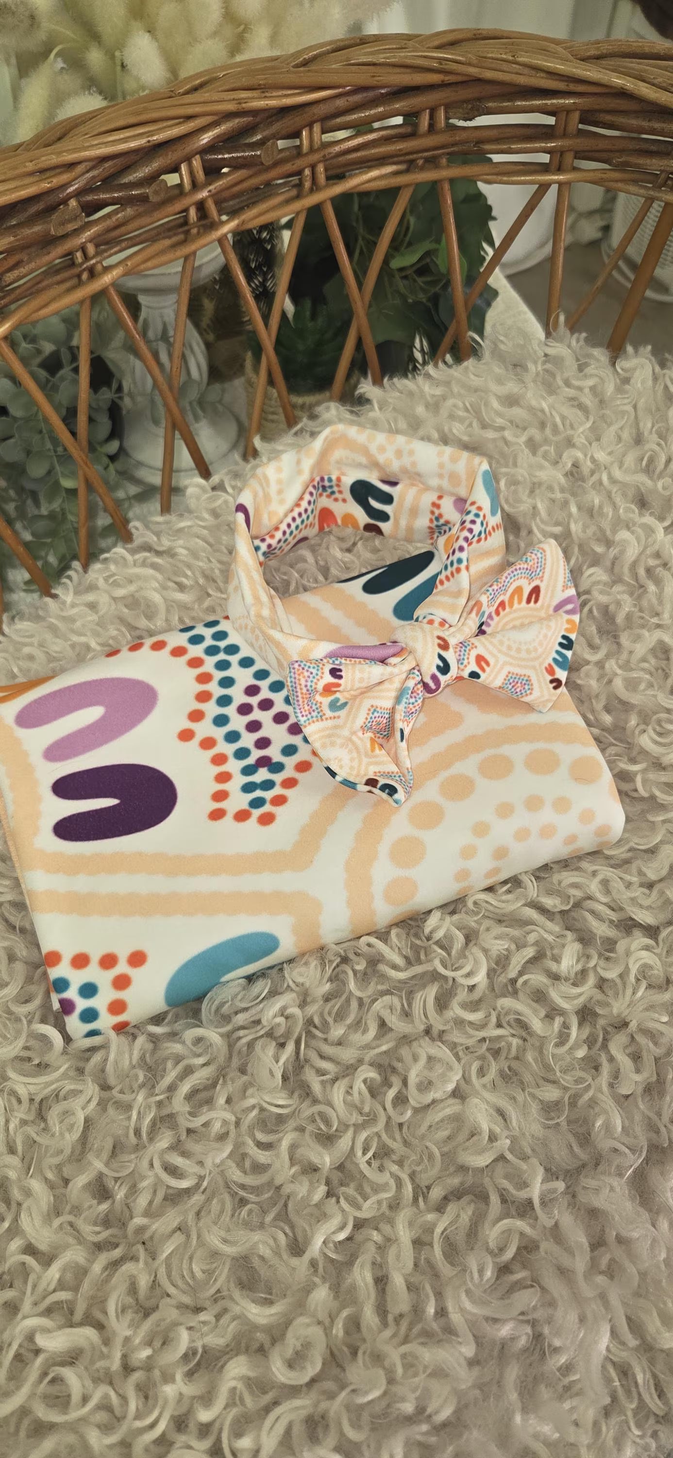 Baby Headband or Beanie & Swaddle sets